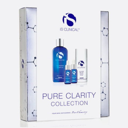 iS CLINICAL PURE CLARITY COLLECTION ZESTAW Czysta skóra Żel oczyszczający 180ml + Serum 15ml + Serum 15ml + Krem ochronny 100g