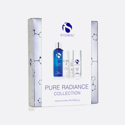 iS CLINICAL PURE RADIANCE COLLECTION ZESTAW na przebarwienia Żel 180ml + Krem 30g + Serum 15ml + Krem ochronny 100g