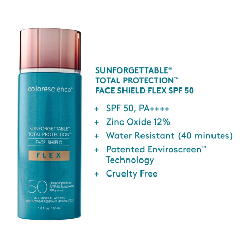 COLORESCIENCE Face Shield Flex SPF 50 Minerały w emulsji do twarzy ( kolor Tan ) 55ml