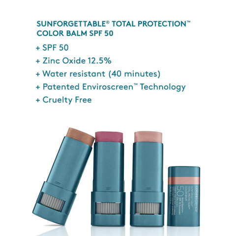 COLORESTIENCE Sunforgettable Total Protection Color Balm Balsam do ust oraz policzków SPF50 (kolor Berry) 9g