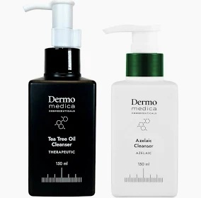 DERMOMEDICA Tea Tree Oil Cleanser + Azelaic Cleanser ZESTAW Olejek myjący 150ml + Żel do mycia z kwasem azelainowym 150ml