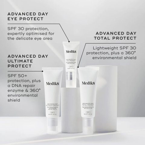 MEDIK8 ADVANCED DAY ULTIMATE PROTECT Krem nawilżający z fotoliazą, zwalczający oznaki starzenia skóry, SPF 50+ | PA++++ 50ml