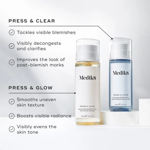 MEDIK8 PRESS & CLEAR REFILL Tonik złuszczający z kwasami BHA - butelka uzupełniająca Press & Clear bez pompki 150ml