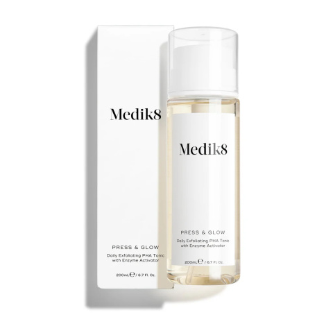 MEDIK8 PRESS & GLOW REFILL Tonik z kwasem PHA i aktywatorem enzymów - pojemnik uzupełniający bez pompki 200ml