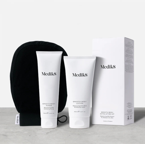 MEDIK8 SMOOTH BODY EXFOLIATING KIT Odmładzający system kwasów AHA i BHA dla suchej i szorstkiej skóry 150ml | 200ml