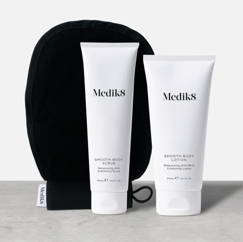 MEDIK8 SMOOTH BODY EXFOLIATING KIT Odmładzający system kwasów AHA i BHA dla suchej i szorstkiej skóry 150ml | 200ml