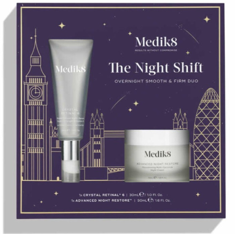 MEDIK8 The Night Shift Overnight Smooth & Firm Duo - Zestaw ujędrniający i wygładzający skórę w ciągu nocy