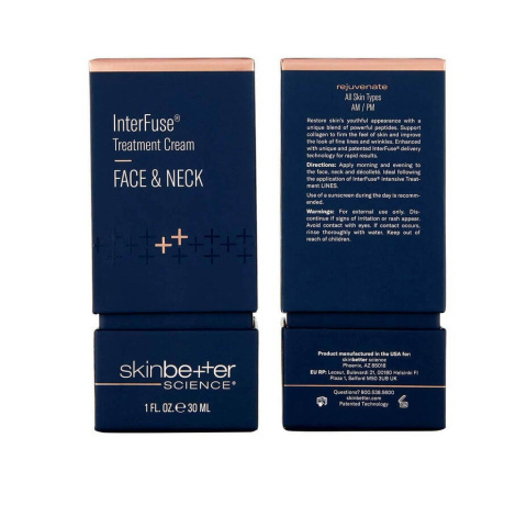 SKINBETTER SCIENCE InterFuse Treatment Cream FACE & NECK Zagęszczający krem do twarzy szyi i dekoltu 30ml