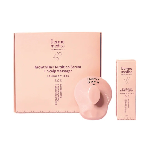 DERMOMEDICA Growth Hair Nutrition Serum + Scalp Massager ZESTAW Serum do skóry głowy 60ml + Masażer do skóry głowy 1szt