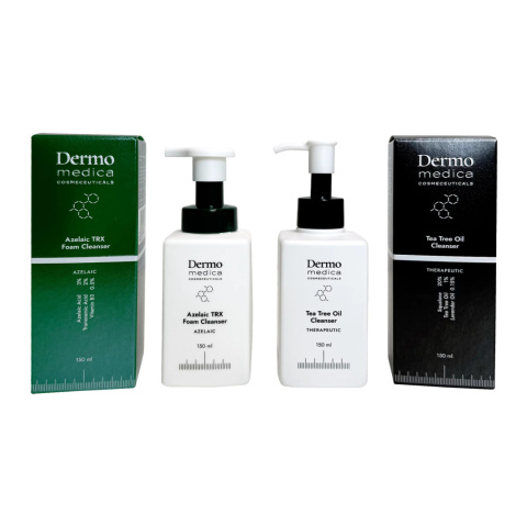 DERMOMEDICA Tea Tree Oil Cleanser + Azelaic TRX Foam Cleanser ZESTAW Olejek myjący + Pianka przeciwtrądzikowa do mycia 2x150ml