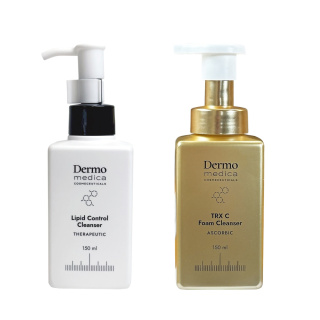 DERMOMEDICA Lipid Control Cleanser + TRC C Foam Cleanser ZESTAW Olejek myjący + Pianka oczyszczająca z witaminą C 2 x 150 ml