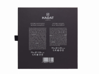 HADAT Intensive Repair Shampoo + Liquid SIlk Treatment SET Szampon do włosów zniszczonych + Maska do włosów suchych 2 x 70 ml