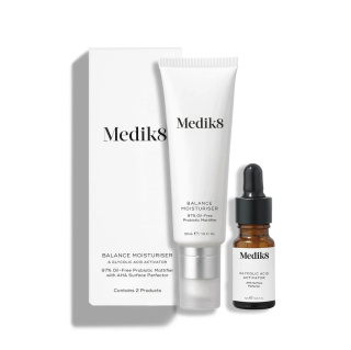 MEDIK8 Balance Moisturiser with Glycolic AcidActivator Zestaw Probiotyczny krem matujący z kwasami AHA 50 ml + Aktywator 1 szt