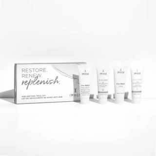 IMAGE SKINCARE Age-Defying Zestaw maska 7 ml + serum 7 ml + Intensywna kuracja regenerująca 7 ml + Preparat oczyszczający 7 ml