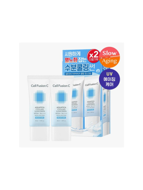 CELL FUSION C Aquatica Cooling Sunscreen SPF50+ PA++++ Krem chłodząco-nawilżający SPF50+ (UVA, UVB, HEV) 2x 35 ml CELL FUSION C Aquatica Cooling Sunscreen SPF50+ PA++++ Krem chłodząco-nawilżający SPF50+ (UVA, UVB, HEV) 2x 35 ml