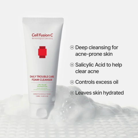 CELL FUSION C  DAILY TROUBLE CARE FOAM CLEANSER Pianka oczyszczająca do skóry tłustej, problematycznej 130ml