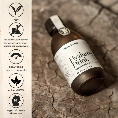 PROCEANIS Hyaluron Drink 200 ml – Wegański beauty drink dla promiennej skóry PROCEANIS Hyaluron Drink 200 ml – Wegański beauty drink dla promiennej skóry