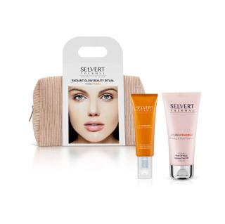 SELVERT THERMAL Pure Vit C Radiant Glow Beauty Ritual ZESTAW Krem nawadniający 50 ml + Maska 100 ml + Kosmetyczka 1 szt.